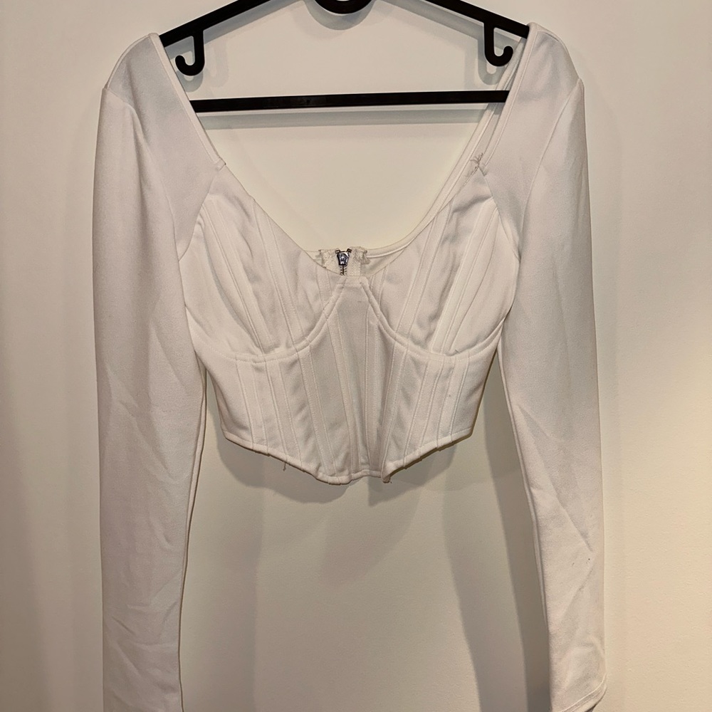 Missguided Long Sleeve Corset Top
